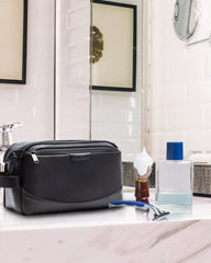 BAGSMART Dopp Kit back panel flat layout for easy packing.