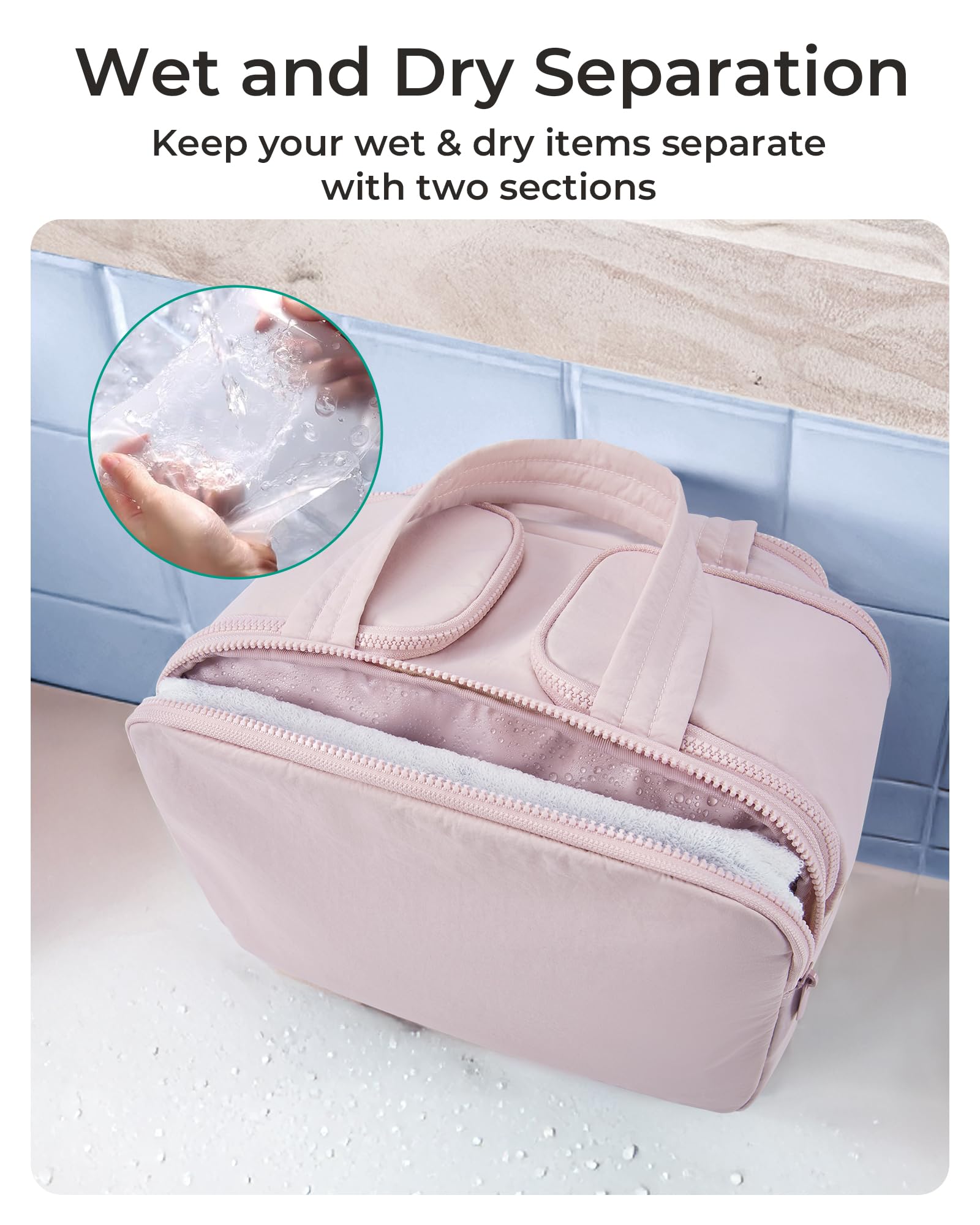 BAGSMART four-compartment organization keeps bottles upright