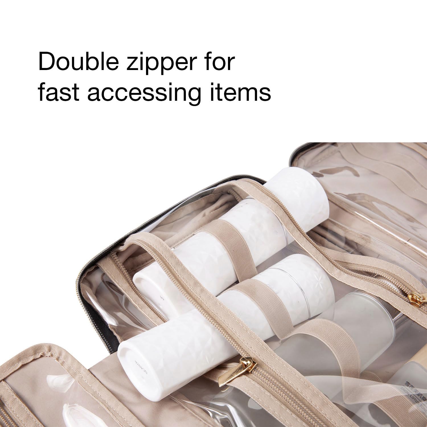BAGSMART inner elastic pockets hold bottles upright for stability
