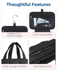 BAGSMART interior elastic straps hold bottles upright for neat storage