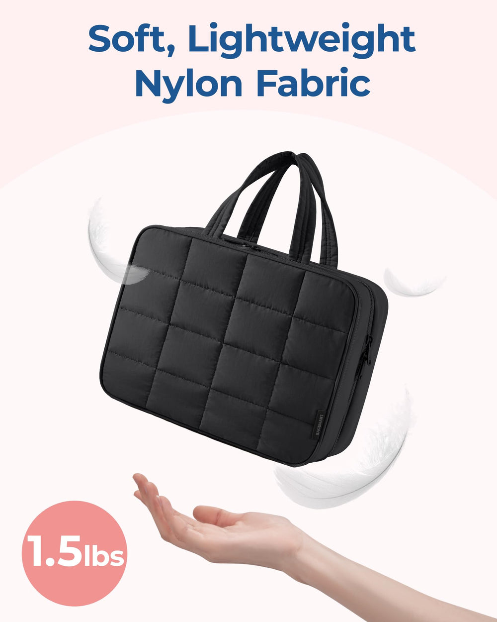 BAGSMART large capacity toiletry bag stores cosmetics and toiletries
