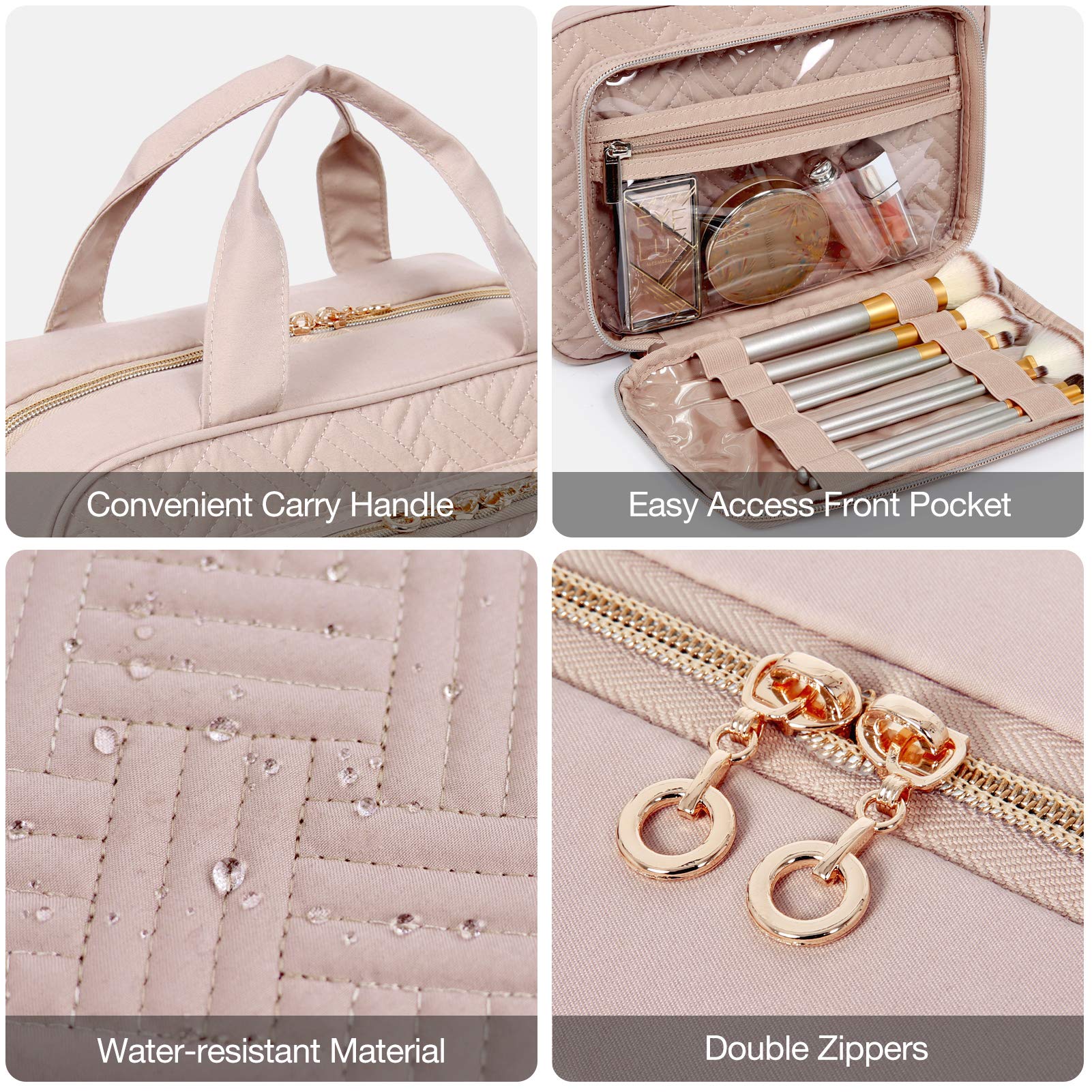 BAGSMART light-pink interior adds a soft premium feel.