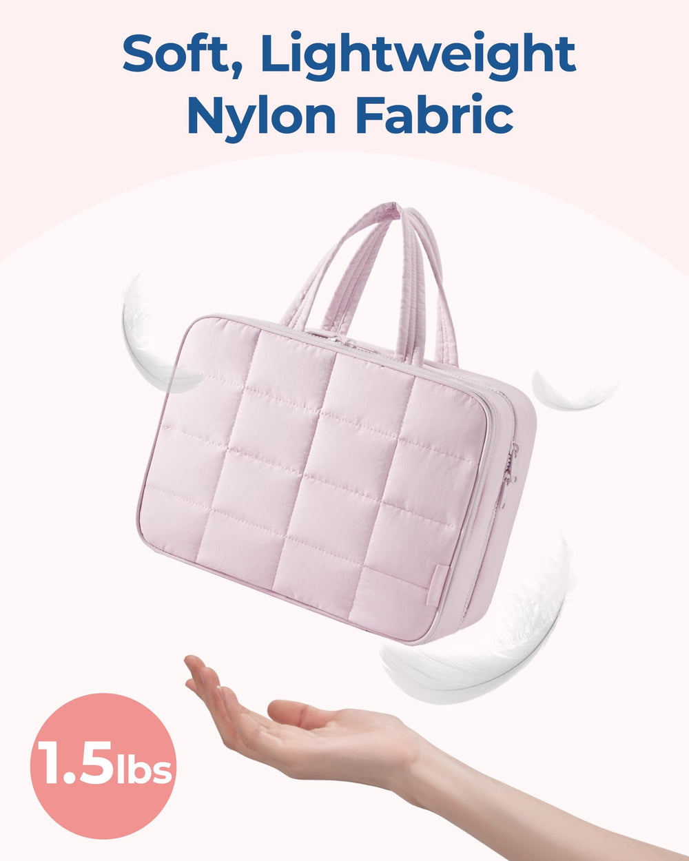 BAGSMART puffy materials offer soft, lightweight nylon for comfortable carry.