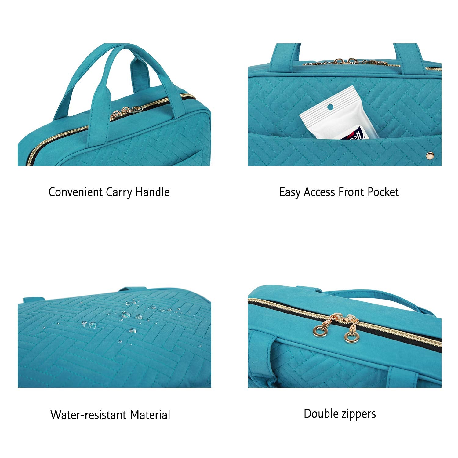 BAGSMART Toiletry Bag carry handle that also serves as a hanging strap