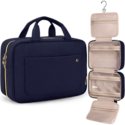 BAGSMART toiletries bag with hanging hook for easy access during travel.