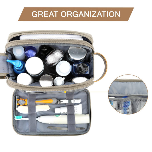 BAGSMART toiletry bag interior with elastic bands securely holding items