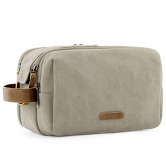 BAGSMART toiletry bag for men in beige, outside view, ideal travel organization