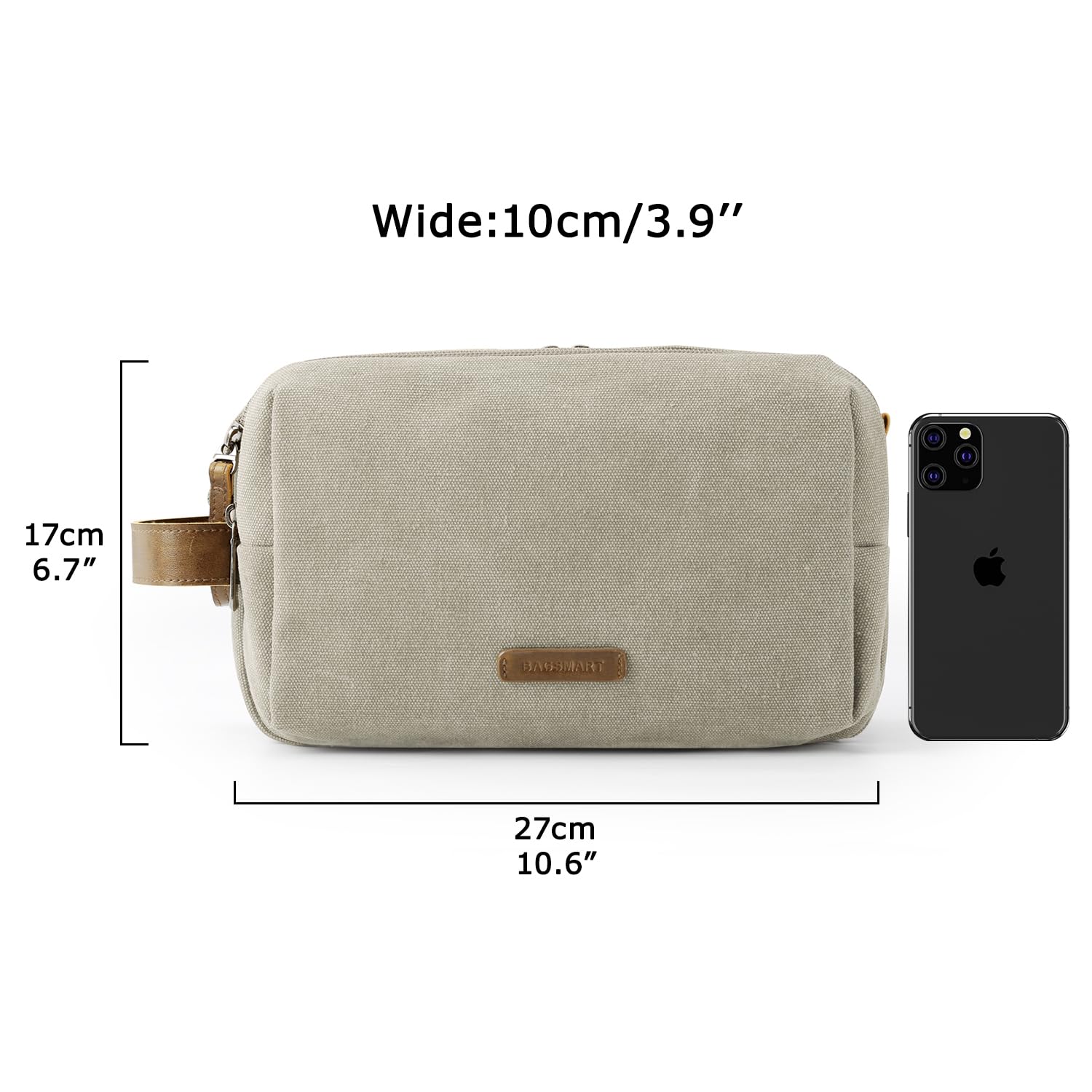 BAGSMART travel organizer with multiple compartments for skincare and accessories