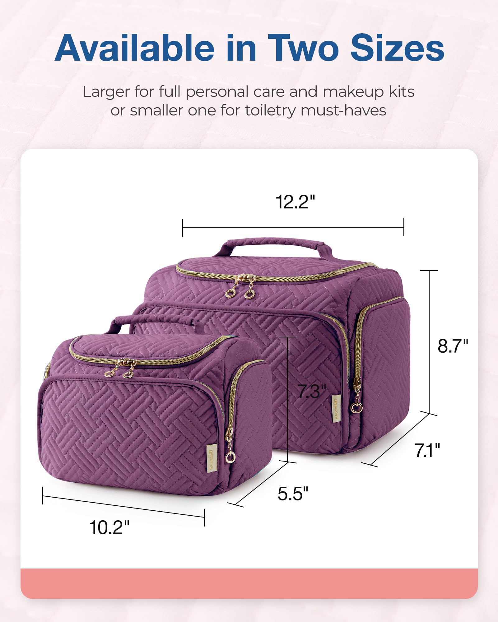 BagSMART travel bag handle and two-way zippers enable effortless portability.