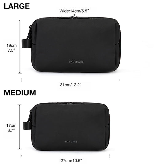 BAGSMART Travel Dopp Kit water-resistant keeps belongings dry on trips
