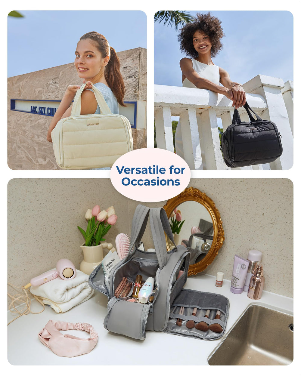 BAGSMART Travel bag suits toiletries, shaving kits, or makeup on the go