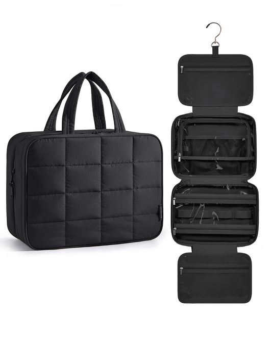 BAGSMART travel toiletry bag with jewelry organizer keeps jewelry secure on the go