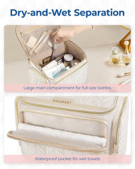 BAGSMART travel bag with six inner pockets for organized toiletries.