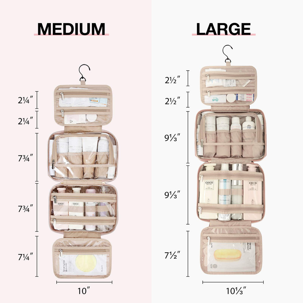 BAGSMART travel toiletry bag with TSA-approved transparent pouch.