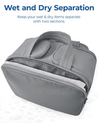 BAGSMART Waterproof PVC pocket keeps wet items separate and easy to wipe