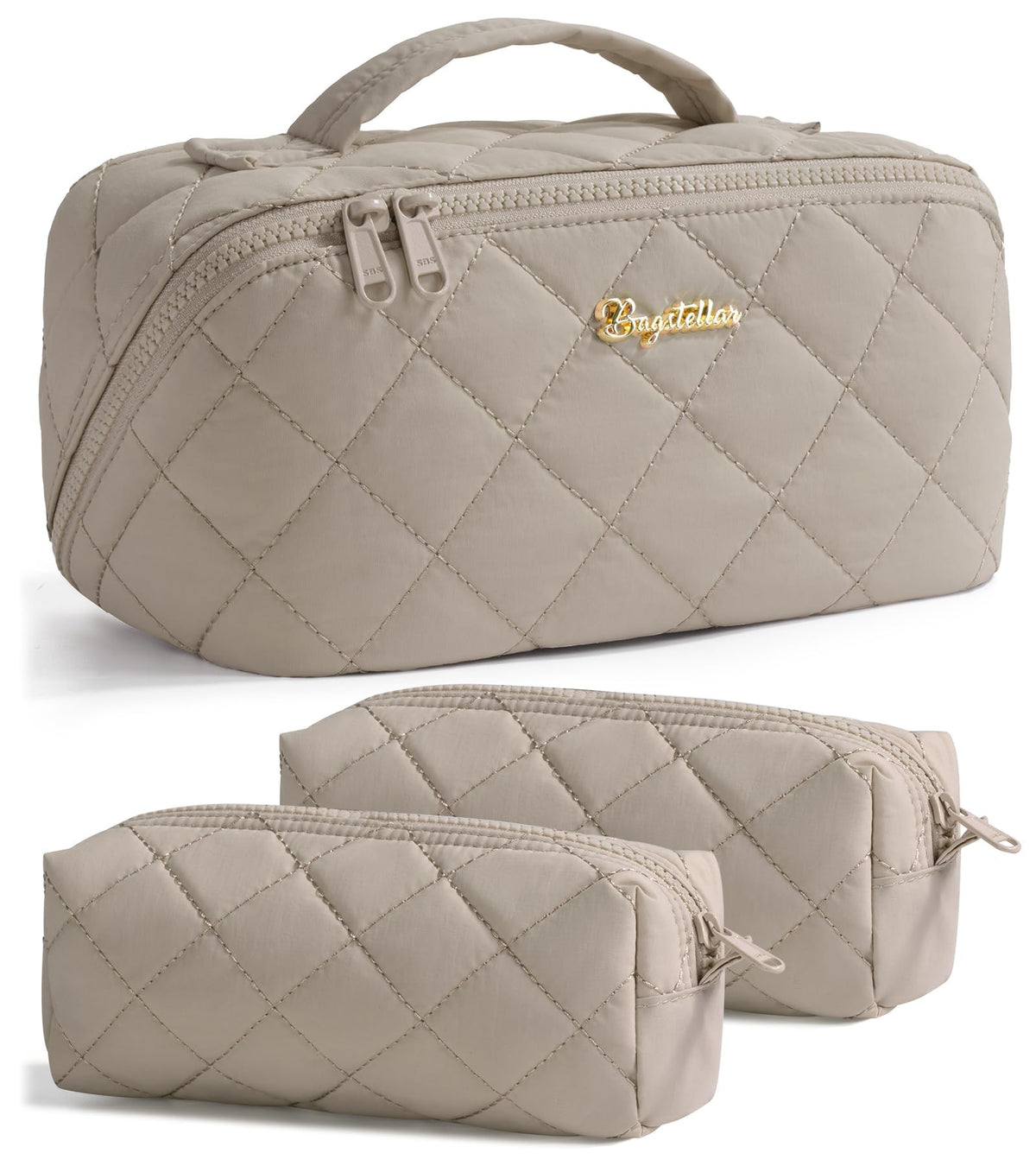 Bagstellar puffy travel makeup bag with cloud-like texture for stylish, durable cosmetics storage.