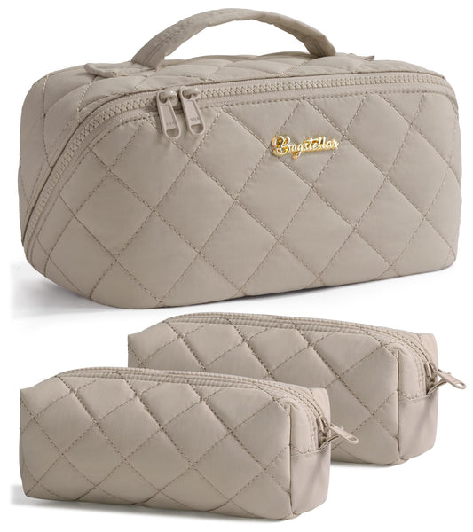 Bagstellar puffy travel makeup bag with cloud-like texture for stylish, durable cosmetics storage.