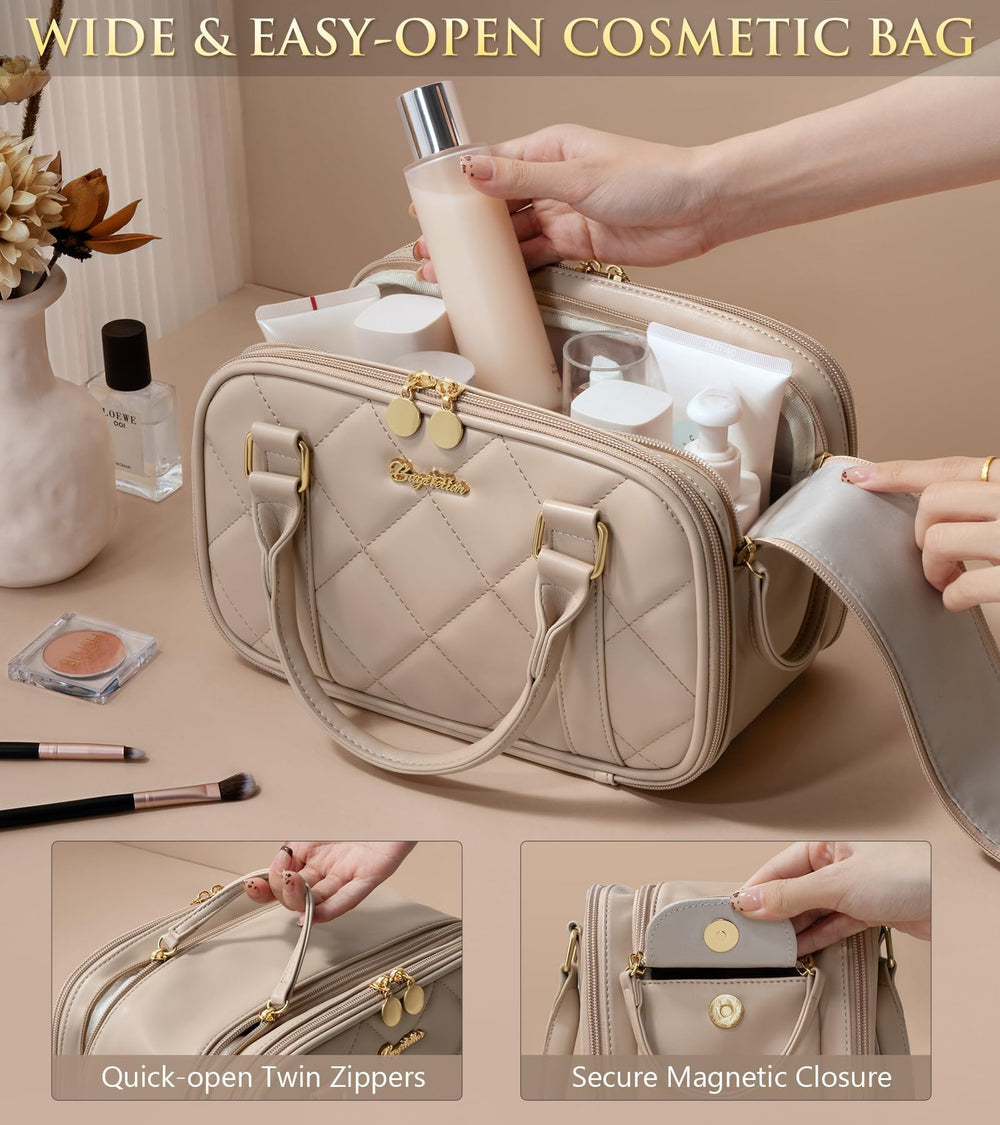 Bagstellar built-in brush holder and mesh pockets secure tools and small essentials.