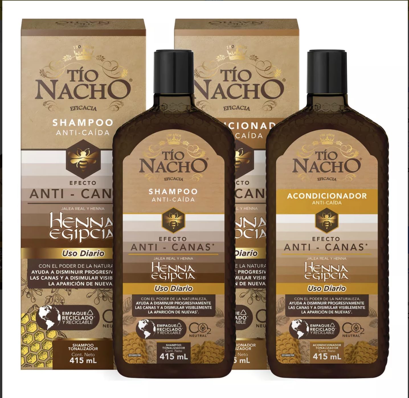 Bagues Tio Nacho anti-gray shampoo duo for gradual gray reduction and healthier shine