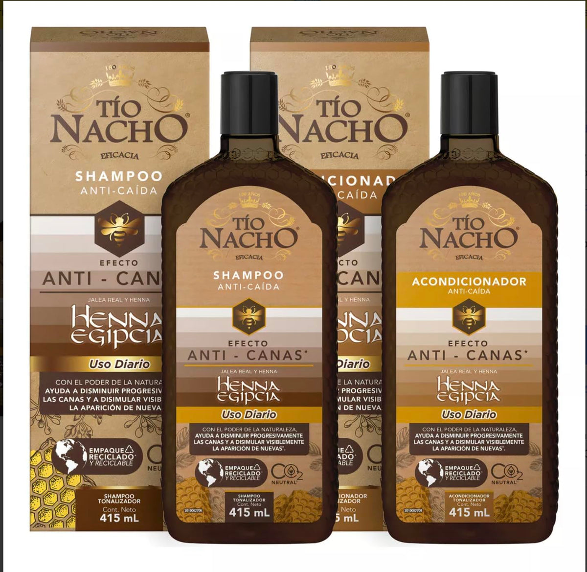 Bagues Tio Nacho anti-gray shampoo duo for gradual gray reduction and healthier shine