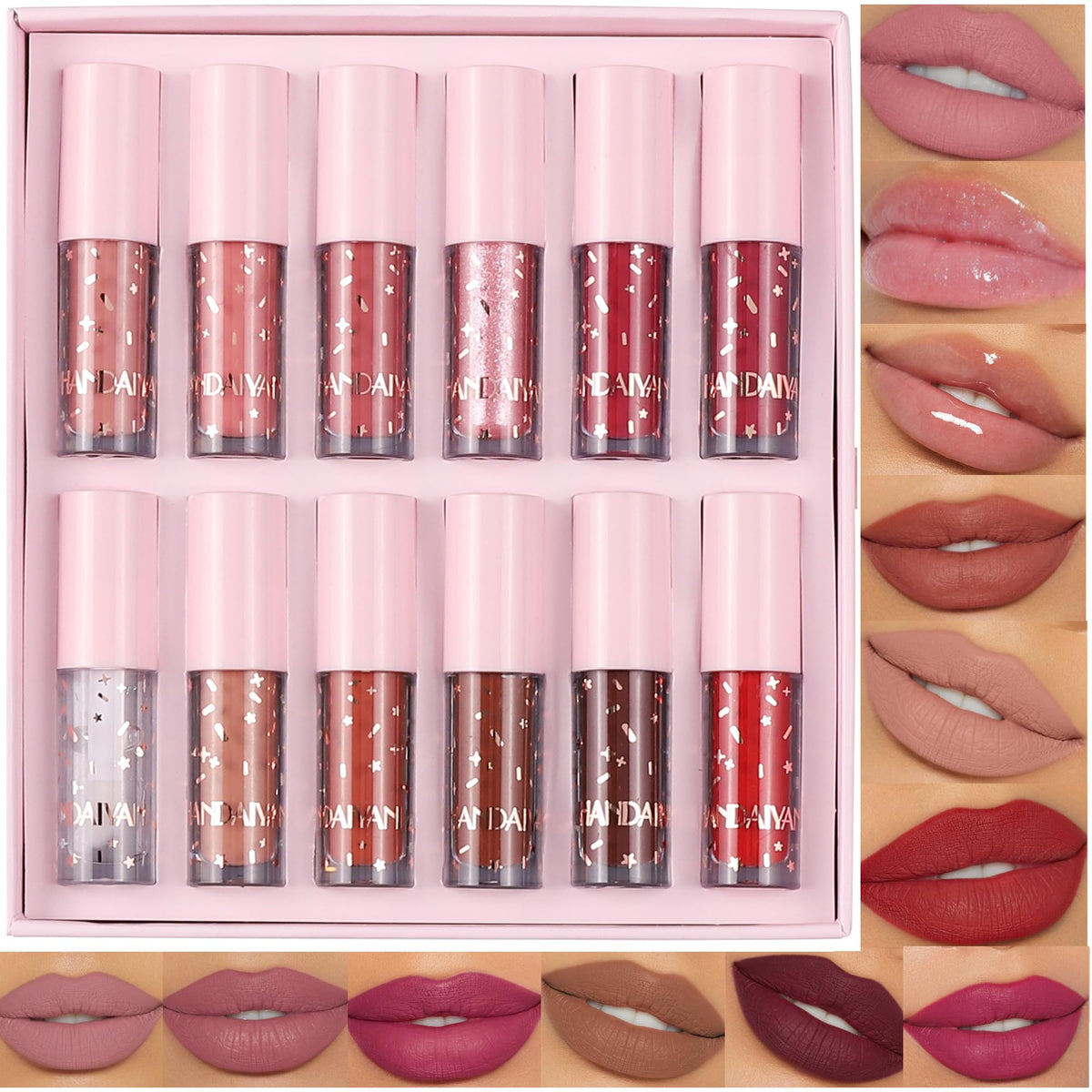 BAISEN DIARY 12-color lip shades in a book-style box for versatile looks
