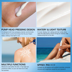 BAISEN DIARY sunscreen application close-up demonstrating smooth glide.