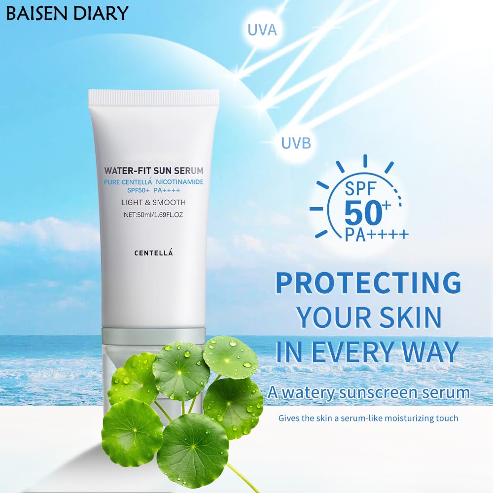 BAISEN DIARY sunscreen texture close-up showing lightweight glide.