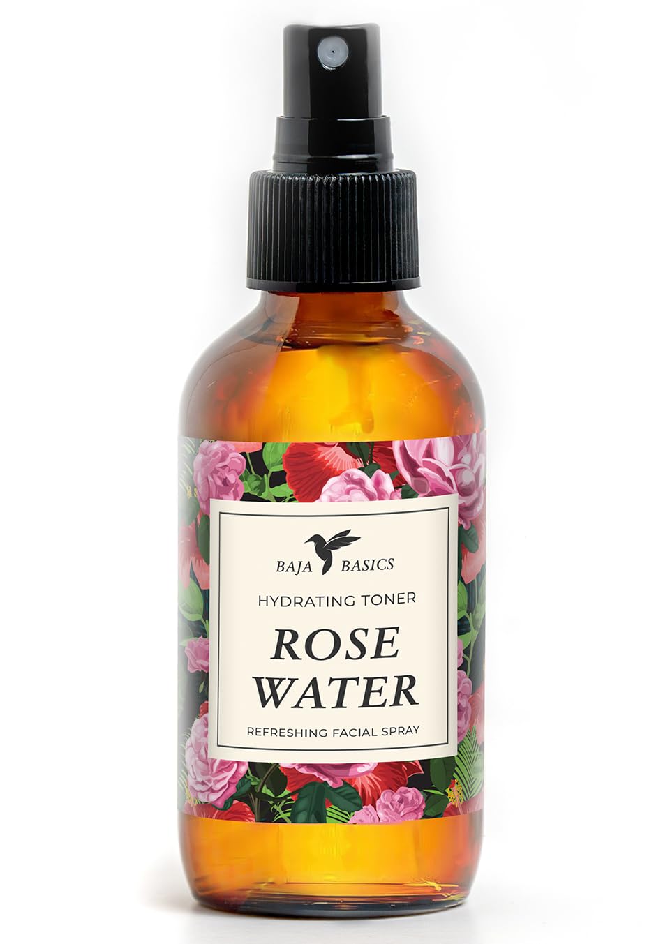 Baja Basics Rose Water Spray for Face delivers refreshing hydration for skin.
