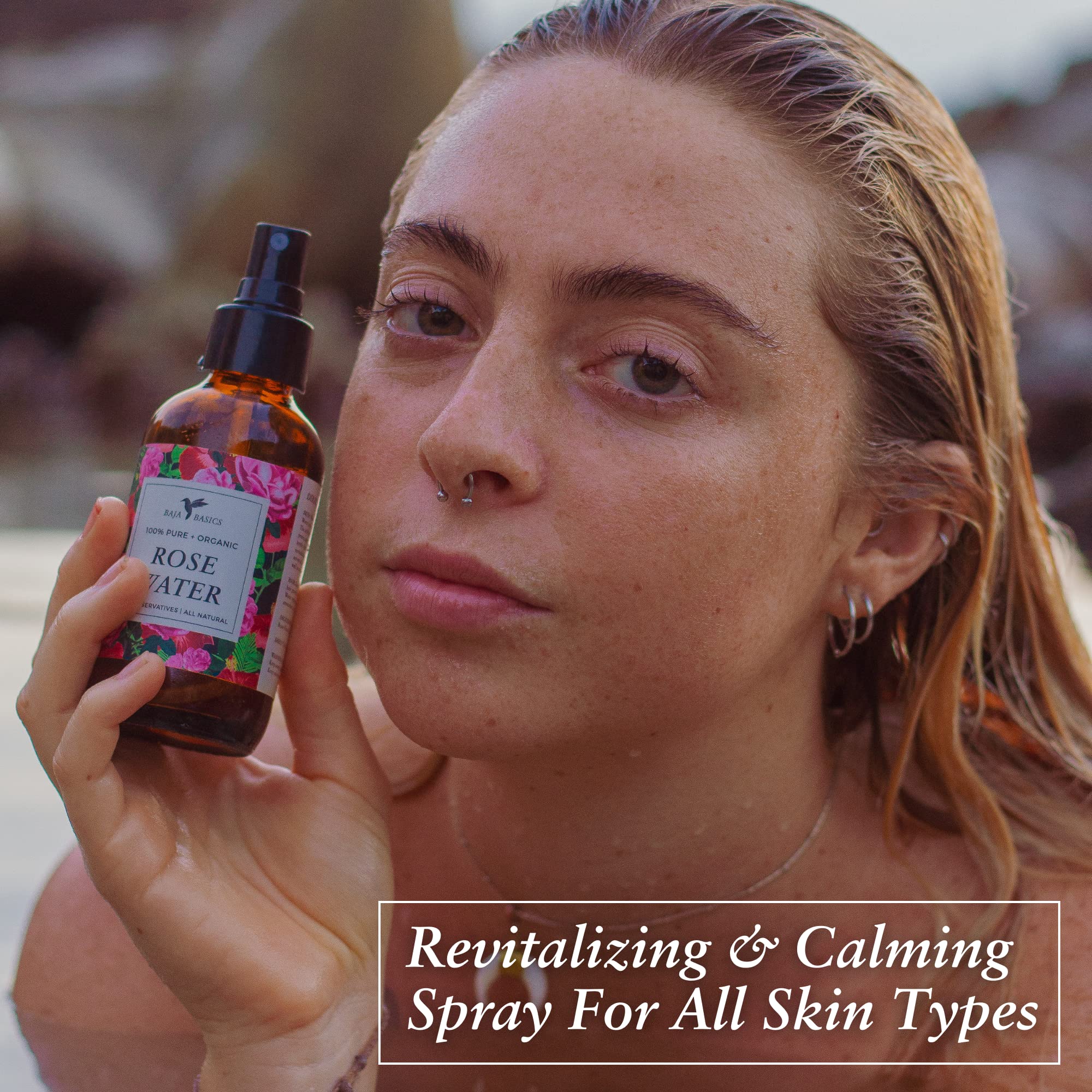 Baja Basics Rose Water Spray in a bag for on-the-go refreshment.