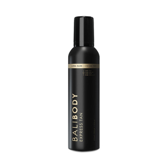 Bali Body 1 Hour Express Self Tan aerated mousse delivers a streak-free ultra-dark glow