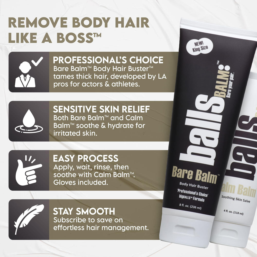 BallsBALM after-lotion protects and nourishes skin post-treatment.