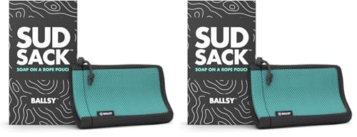 Ballsy Handy Shower Tool Sud Sack Soap Pouch keeps bars from slipping during showers.
