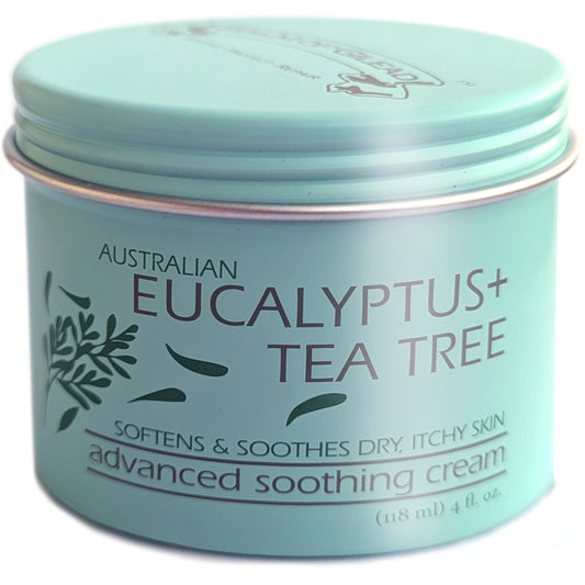 BALM OF GILEAD foot cream with tea tree and eucalyptus closeup delivering soothing moisture.