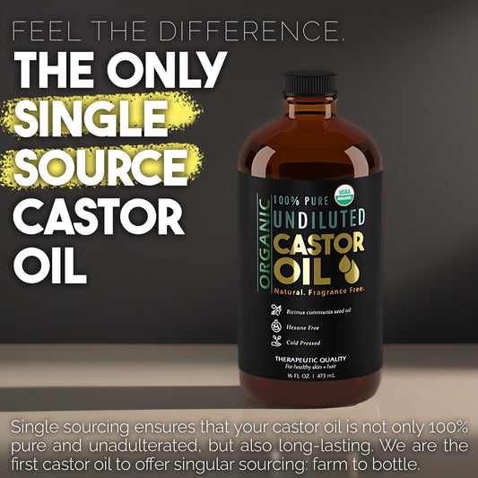 BALM OF GILEAD organic castor oil amber bottle close-up preserves purity.