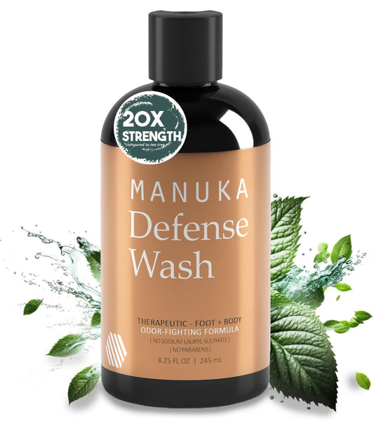 BALM OF GILEAD Tea Tree Body Wash bottle for daily cleansing and odor control.