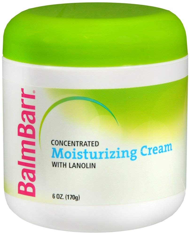 Balmbarr Concentrated Moisturizing Cream with Lanolin in a jar for deep hydration.