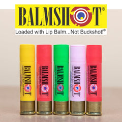 Balmshot beeswax, aloe, and vitamin E nourish lips.