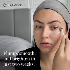 BALVIVE eye cream tube on clean countertop for daily routine
