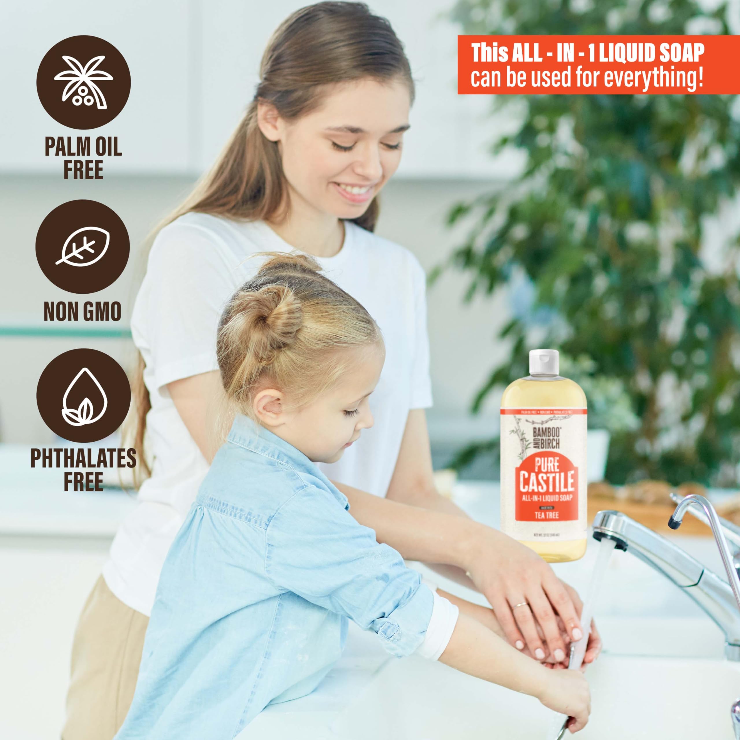 Palm oil free label on Bamboo and Birch product emphasizing ethical packaging