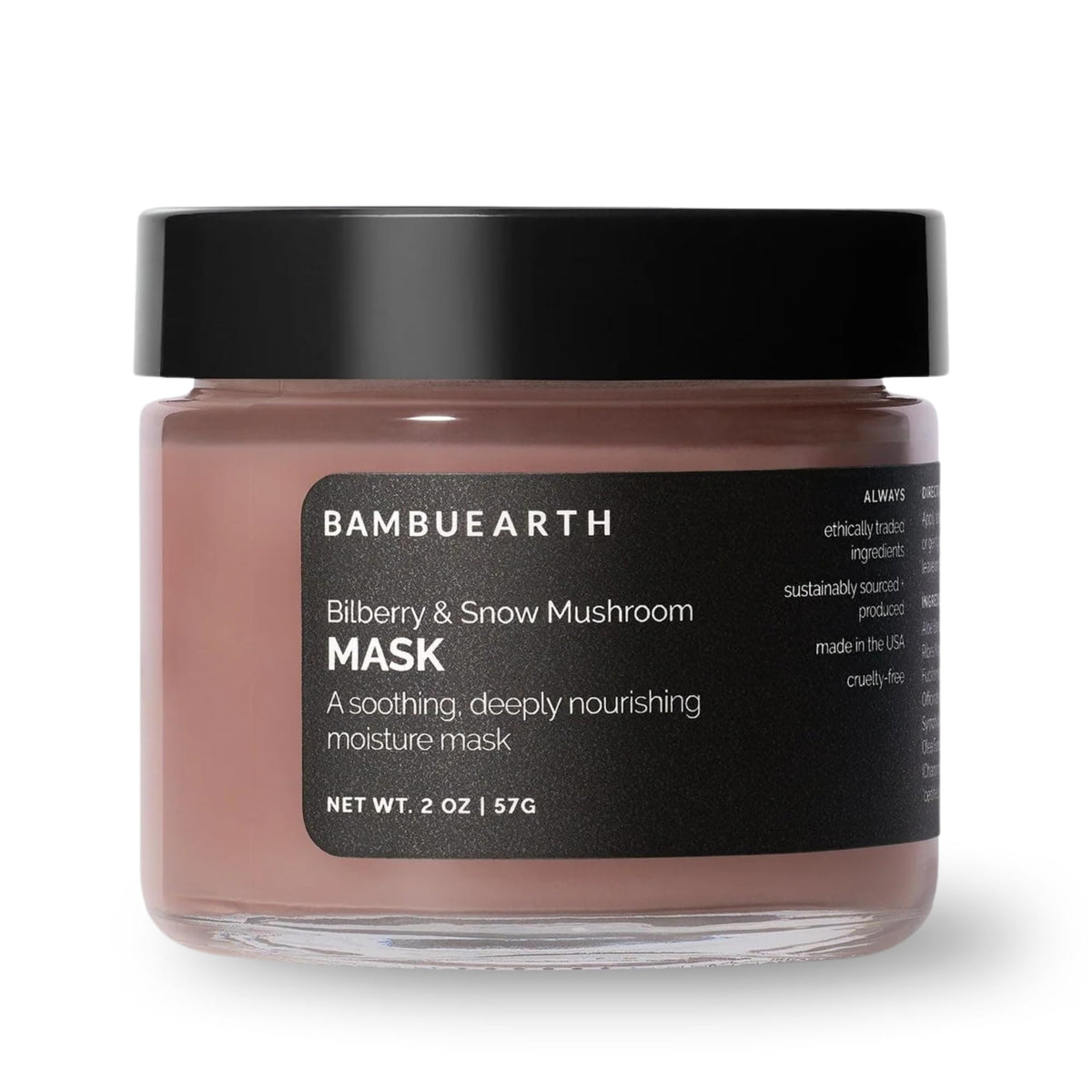 BAMBU EARTH Bilberry and Snow Mushroom Mask packaging highlights premium natural skincare.