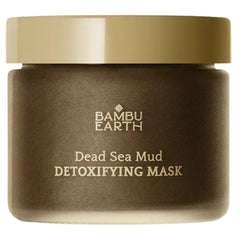 BAMBU EARTH Dead Sea Mud Mask jar showing spa-quality detox and oil balance