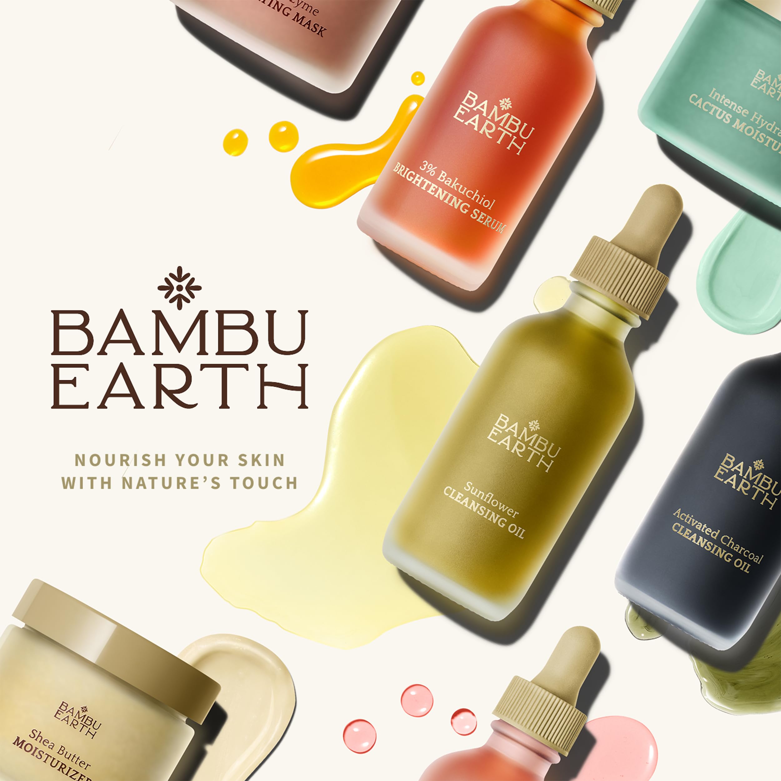 BAMBU EARTH 4 oz bottle on bathroom shelf ready for daily use.
