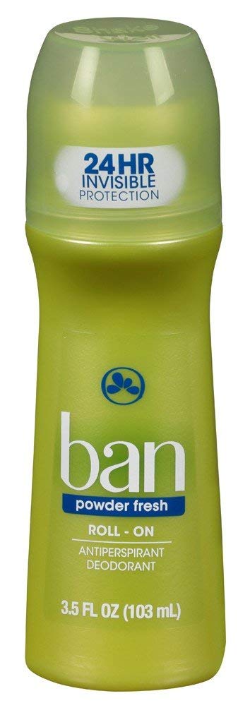 Ban Deodorant Roll-On Powder Fresh bottle for all-day freshness and skin hydration.