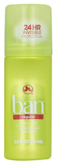 Ban deodorant roll-on bottle offers all-day freshness with a light, unisex scent.