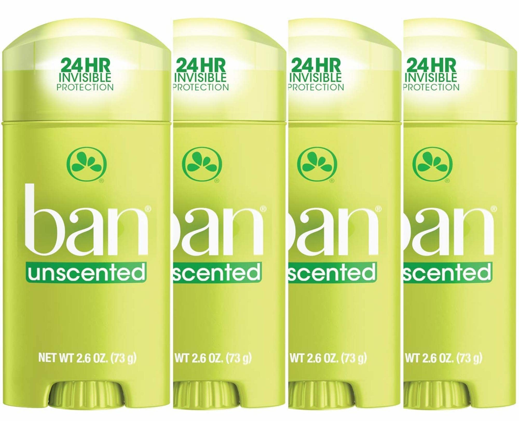 Ban Invisible Solid deodorant packaging shows mess-free daily protection.