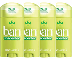 Ban Invisible Solid deodorant packaging shows mess-free daily protection.