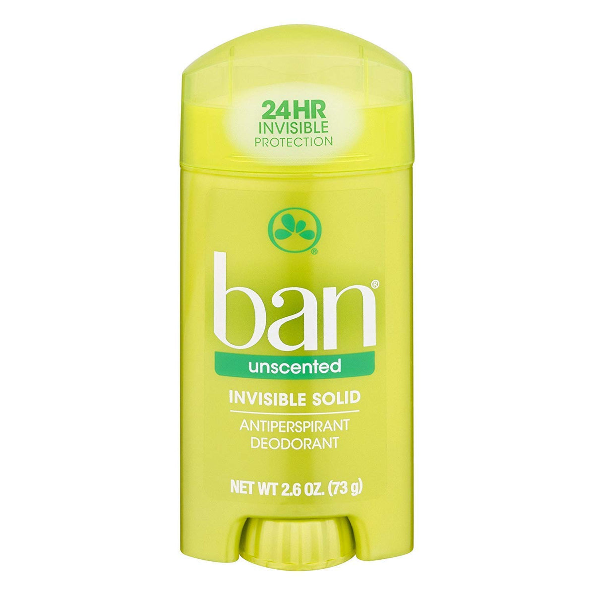 Ban Invisible Solid Unscented 6-pack bottle provides 24-hour odor and moisture protection.