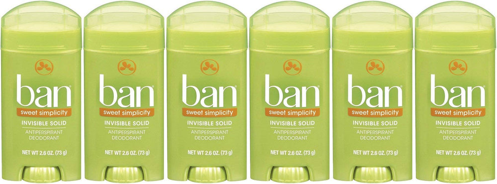 Ban Sweet Simplicity pack6 bottles with invisible solid deodorant for all-day freshness
