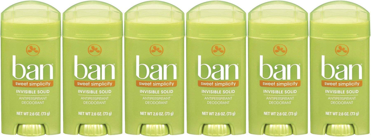 Ban Sweet Simplicity pack6 bottles with invisible solid deodorant for all-day freshness