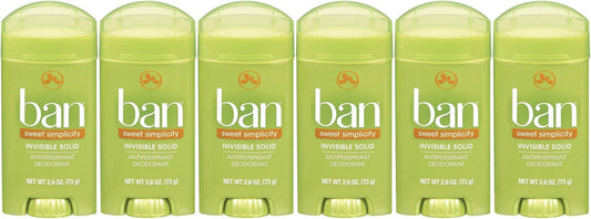 Ban Sweet Simplicity pack6 bottles with invisible solid deodorant for all-day freshness
